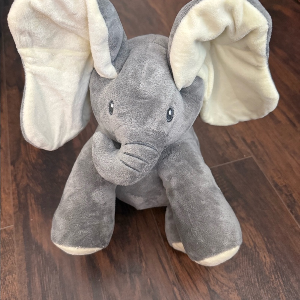 Singing Gray Elephant Plush Toy with Moveable Ears